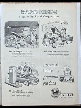 Ethyl Corporation Vintage 'Road Birds' Black & White Art Poster